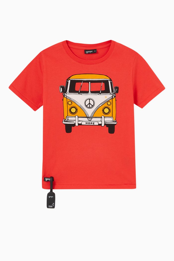 

Hippy Van Sound T-shirt in Cotton, Red