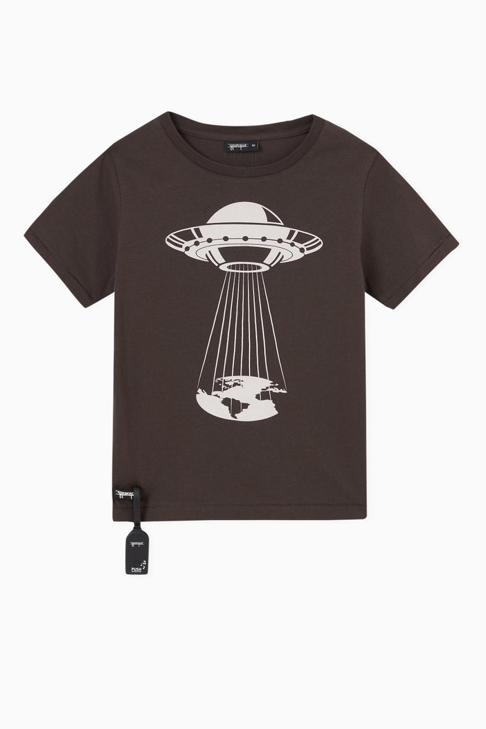 UFO Sound T-shirt in Cotton, Grey
