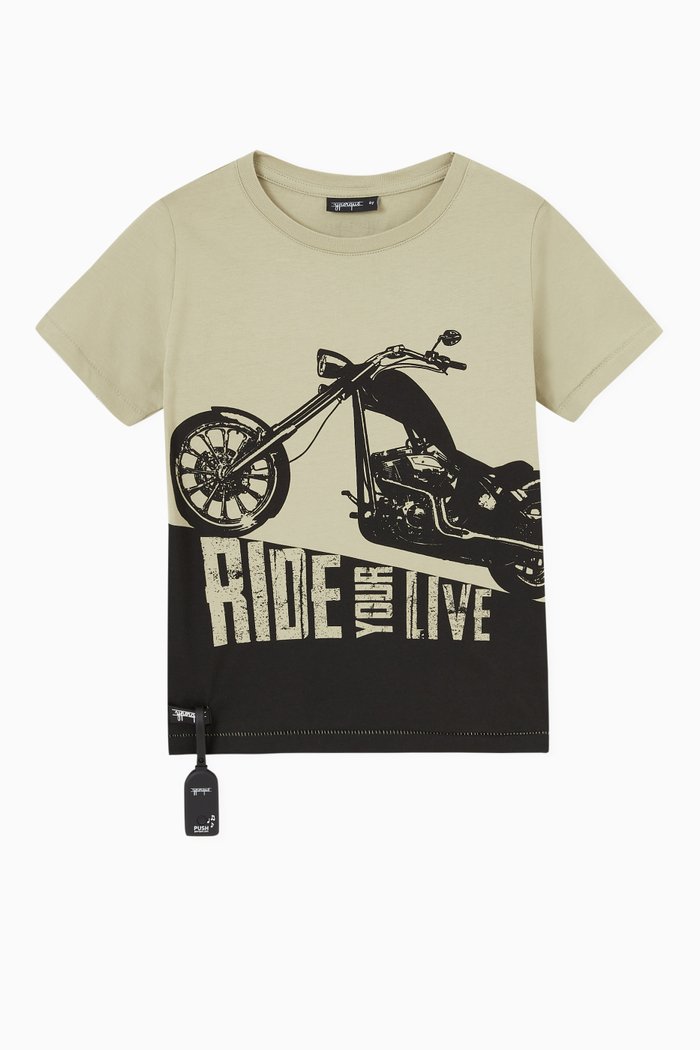 

Chopper Bike Sound T-shirt in Cotton, Green