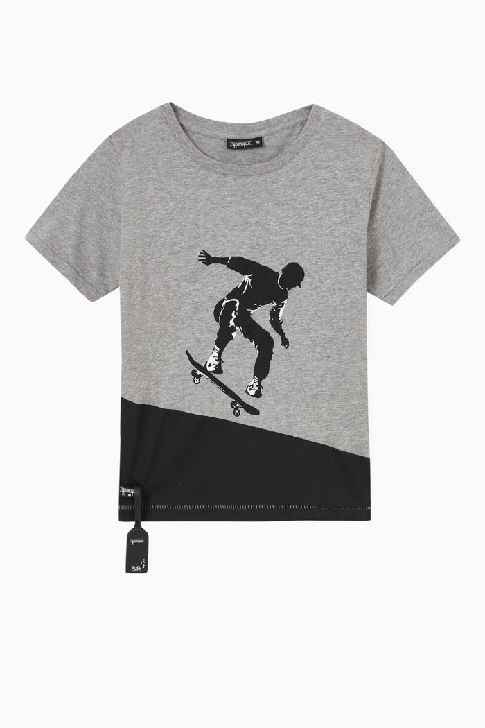 

Skater Sound T-shirt in Cotton, Grey