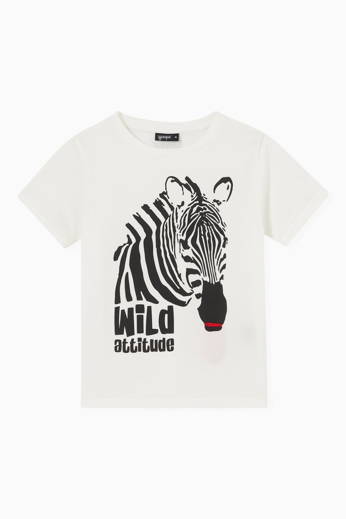 

Zebra Tongue T-shirt in Cotton, Neutral