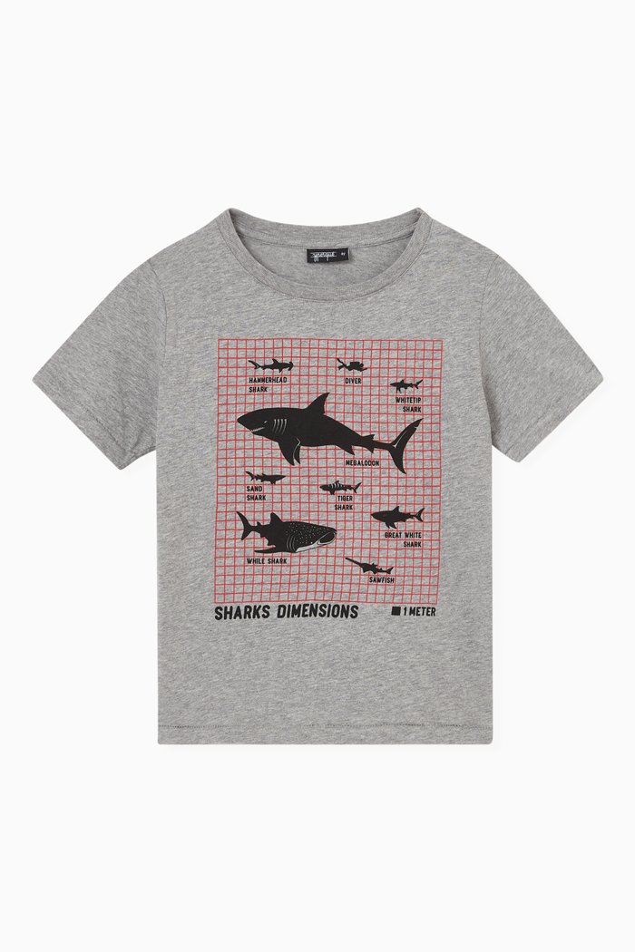 

Shark Types T-shirt in Cotton, Grey