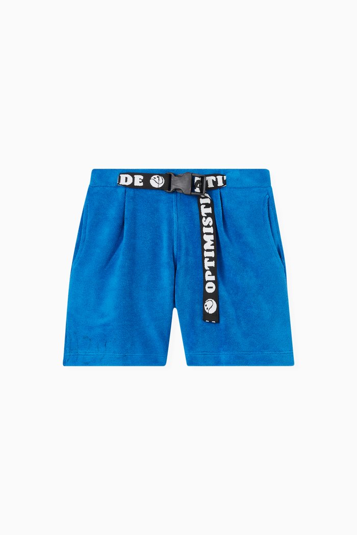 

Towel Wide Shorts in Cotton, Blue