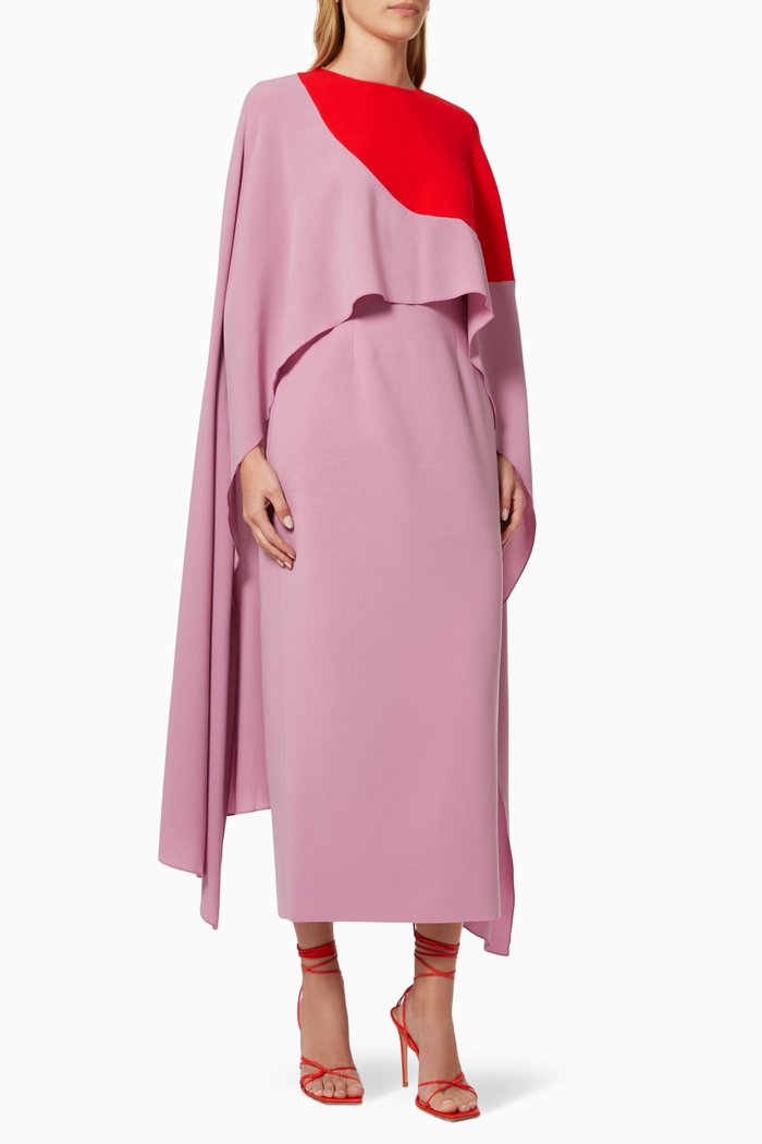 

Doris Maxi Dress in Crepe, Pink