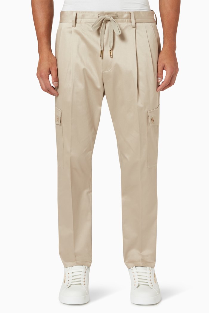 

Cargo Trousers in Linen, Neutral