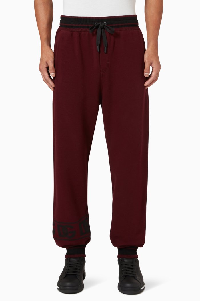 

DG Logo Jogging Pants in Cotton Jersey, Red