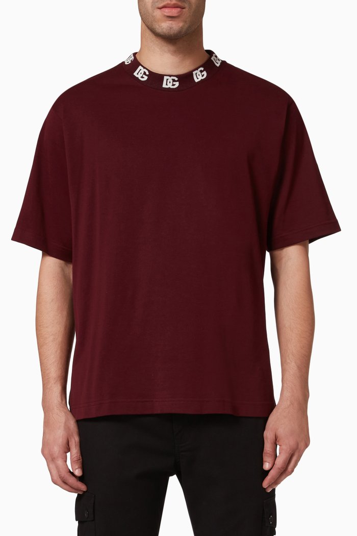 

DG Logo Collar T-shirt in Cotton Jersey, Red