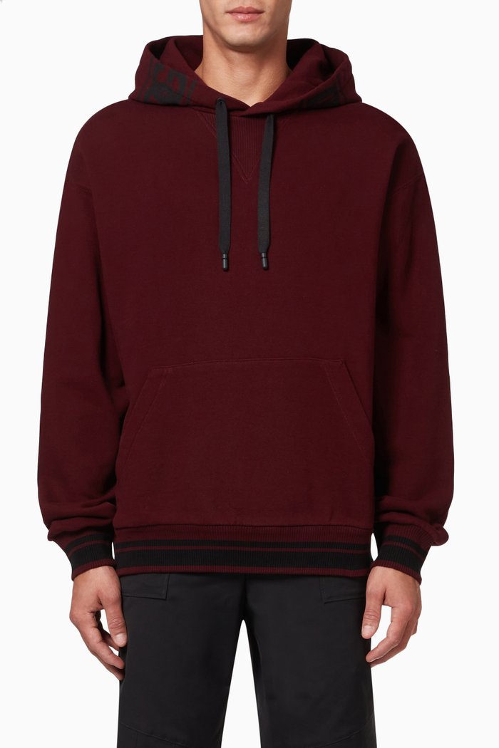 

DG Logo Band Hoodie in Cotton Jersey, Red