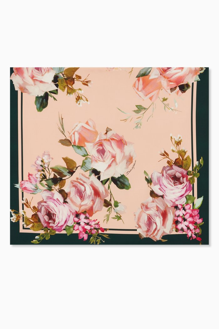 

Rose Headscarf in Silk Crepe de Chine, Neutral