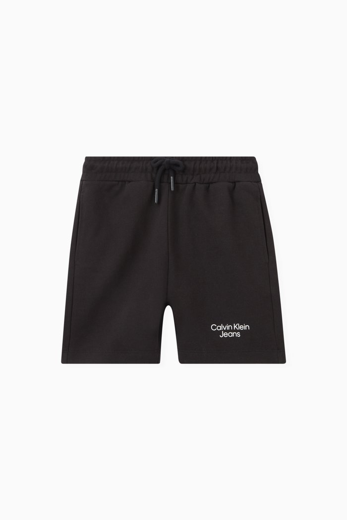 

Stacked Logo Bermuda Shorts, Black