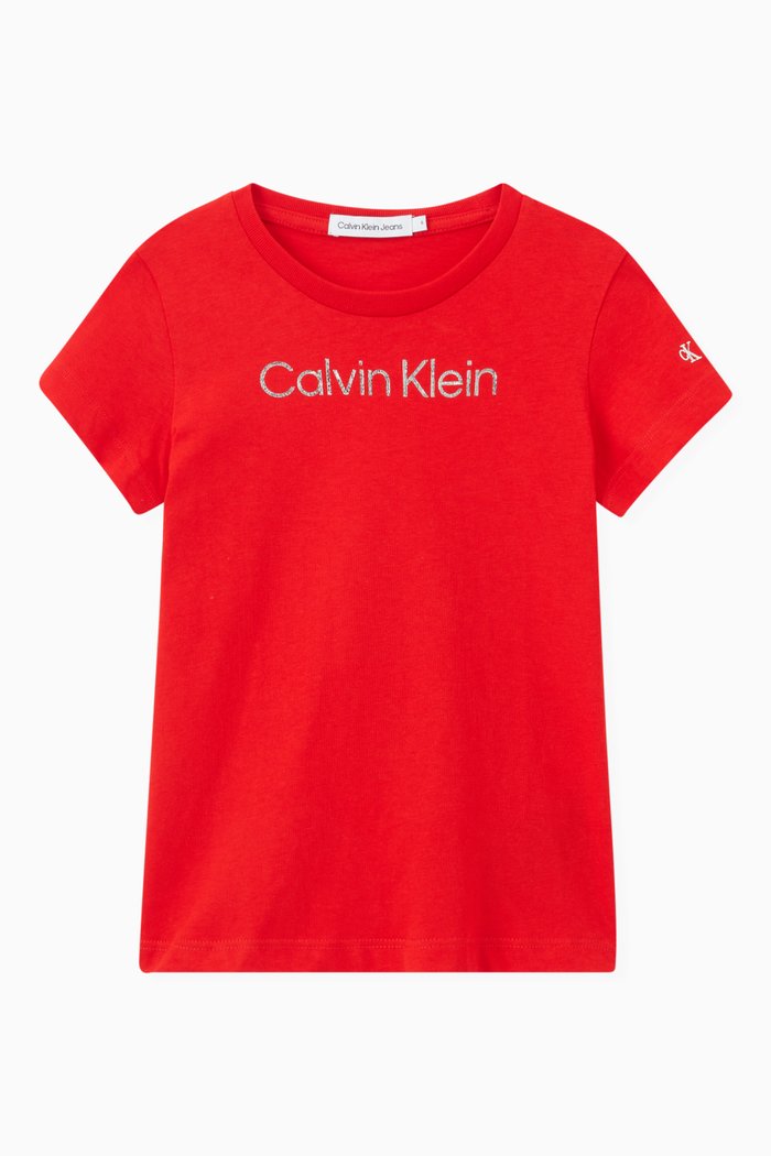 Logo Slim-Fit T-Shirt in Cotton, Red