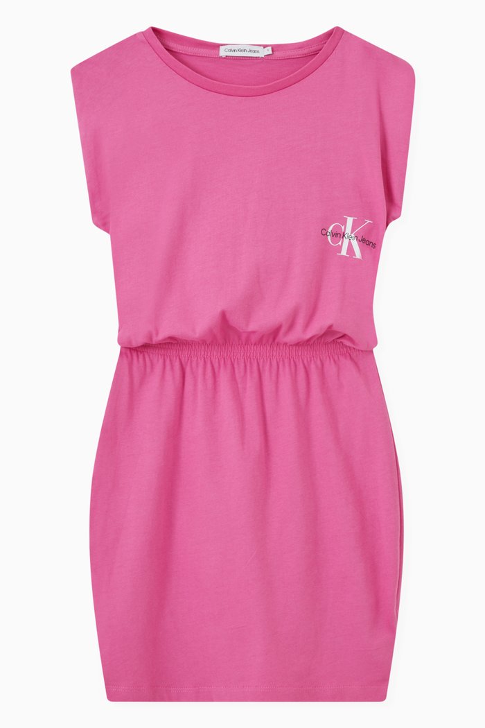 

Monogram T-Shirt Dress in Cotton, Pink