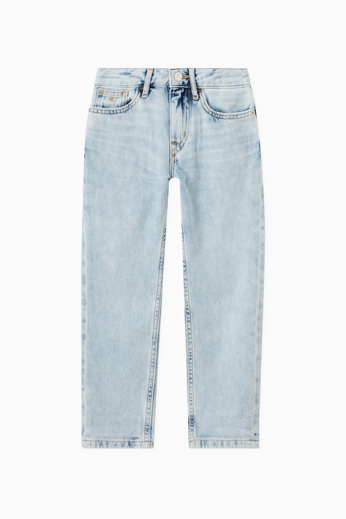 

Relaxed Fit Jeans in Washed Denim, Blue