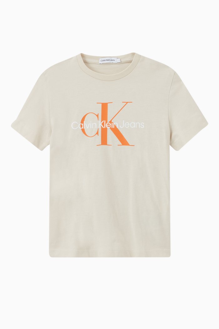 

Monogram Logo T-Shirt in Cotton Blend, Neutral