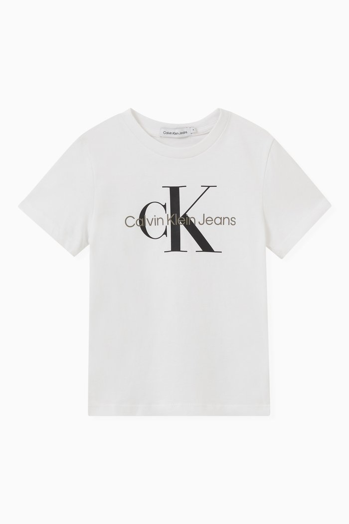 

Monogram Logo T-Shirt in Cotton Blend, White