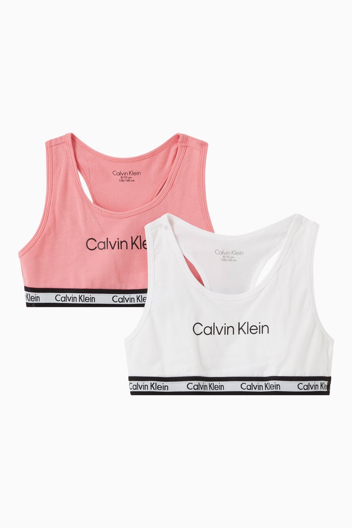 

2-Pack Logo Bralette in Stretch Cotton Jersey, Multicolour