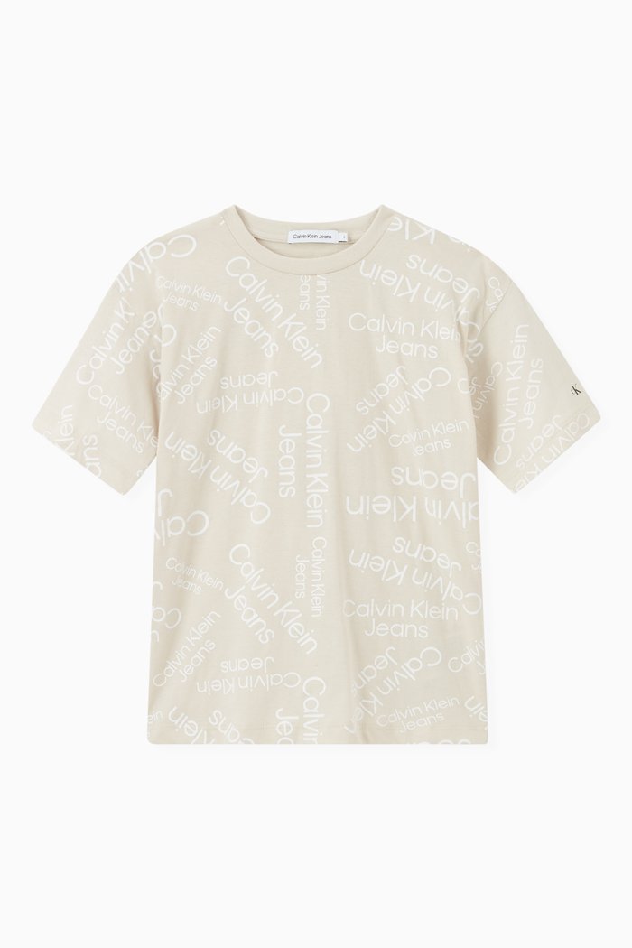 

Monogram T-Shirt in Organic Cotton Blend, Grey
