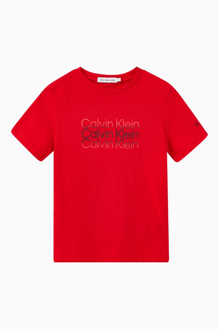 

Institutional Cut Off Logo T-shirt in Cotton, Red
