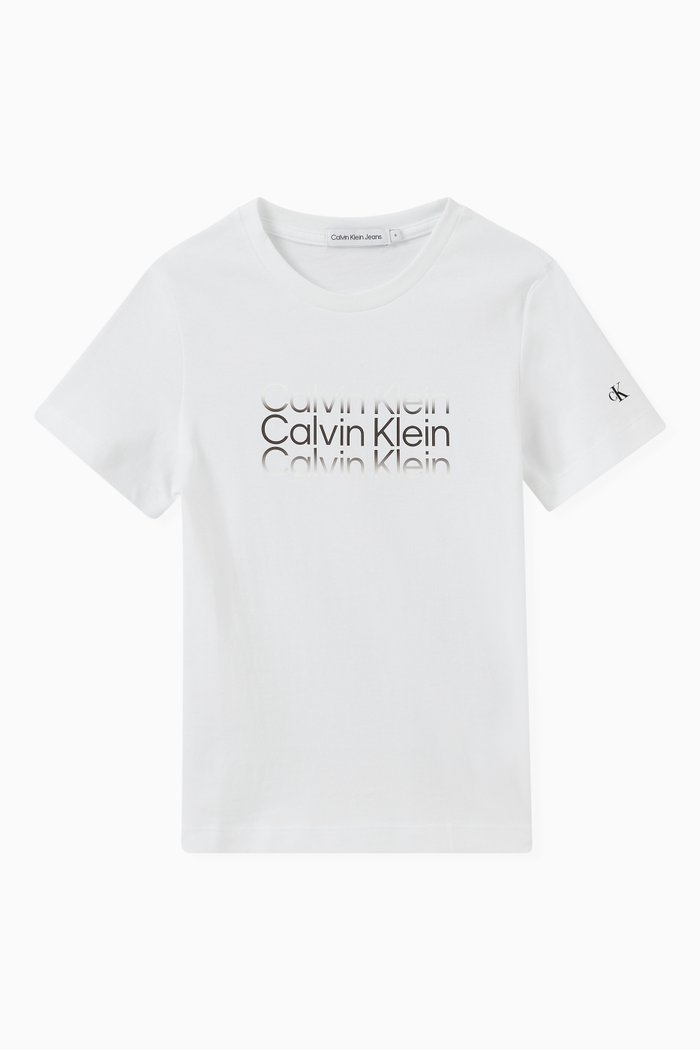 

Institutional Cut Off Logo T-shirt in Cotton, White