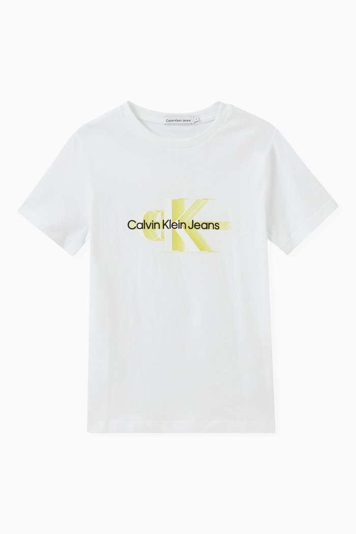 

Perforated Glow Logo Print T-shirt in Cotton, White