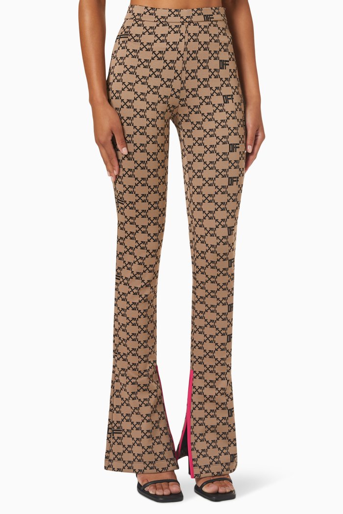 

Monogram Split Leggings, Brown