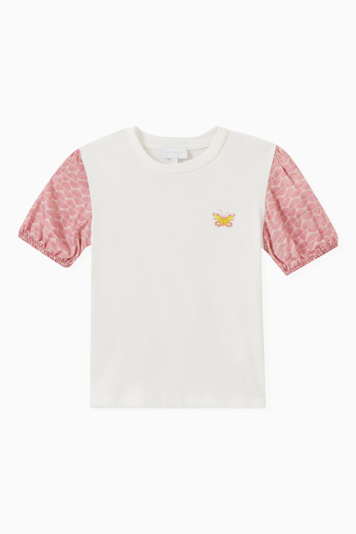 

Embroidered Butterfly T-shirt in Cotton, White