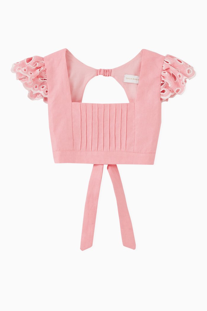 

Lily Top in Linen, Pink