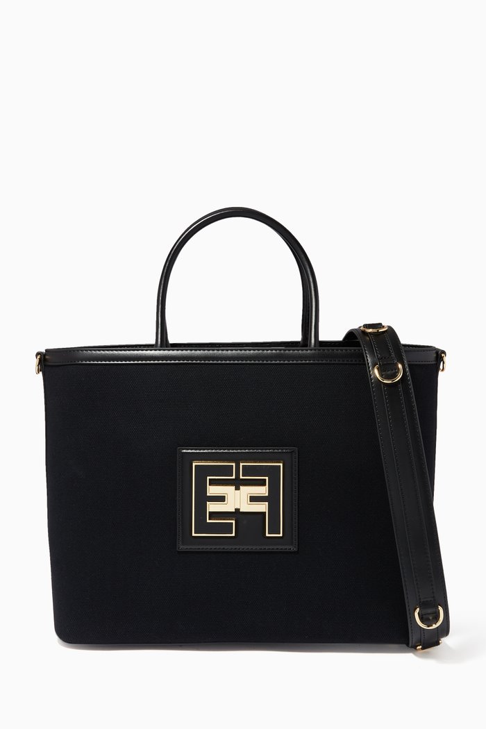 

Large Utility Tote Bag in Canvas, Black