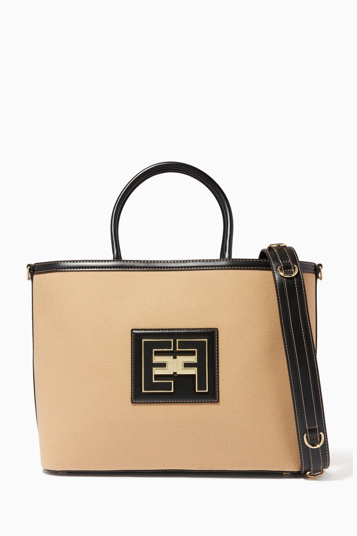 

Large Utility Tote Bag in Canvas, Brown