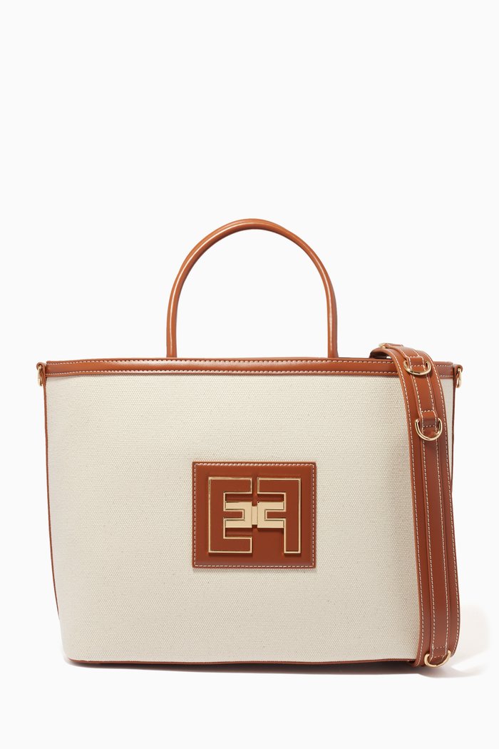 

Large Utility Tote Bag in Canvas, Neutral