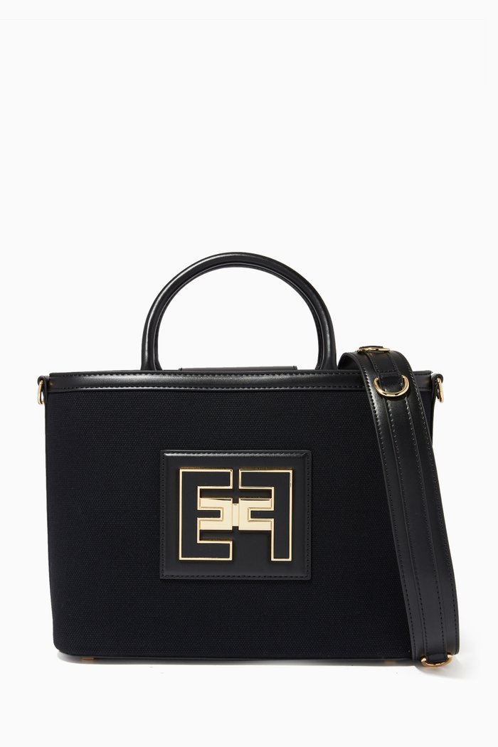 

Medium Utility Tote Bag in Canvas, Black