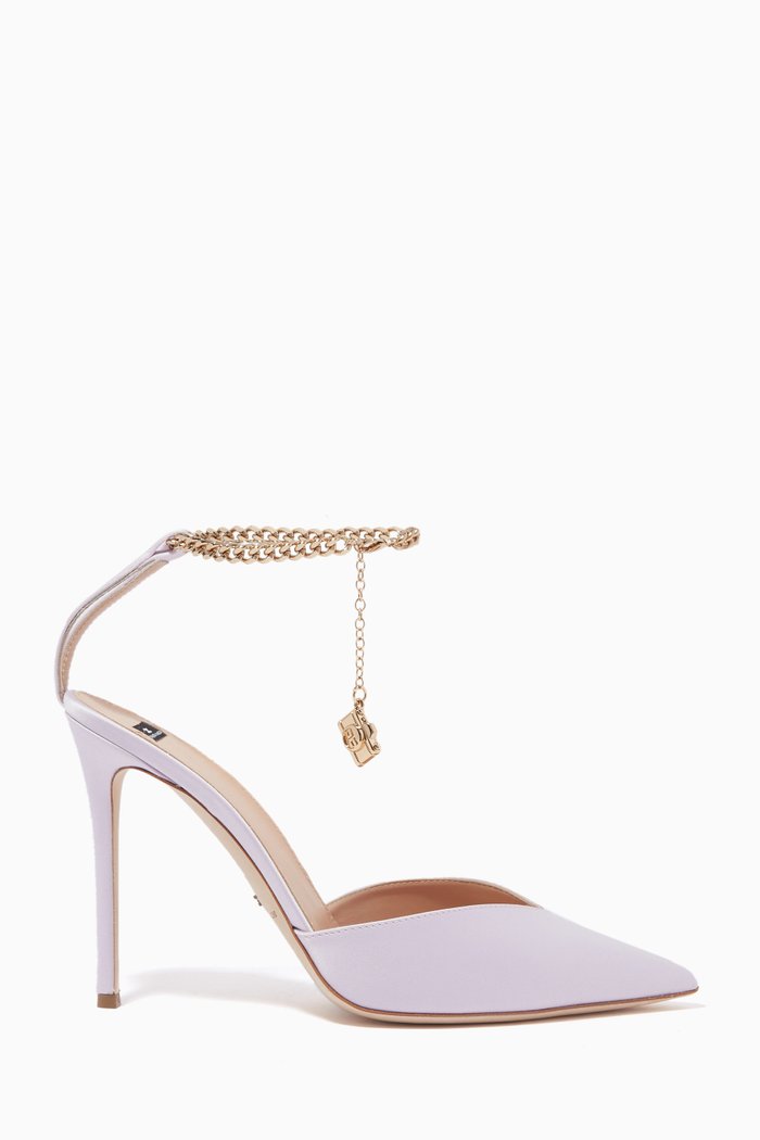 

Chain Pumps in Satin, Purple