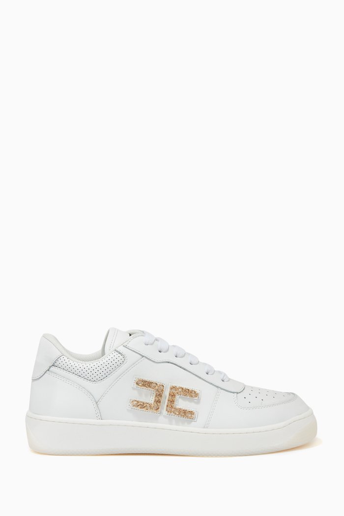 

Logo Low Top Sneakers in Leather, White