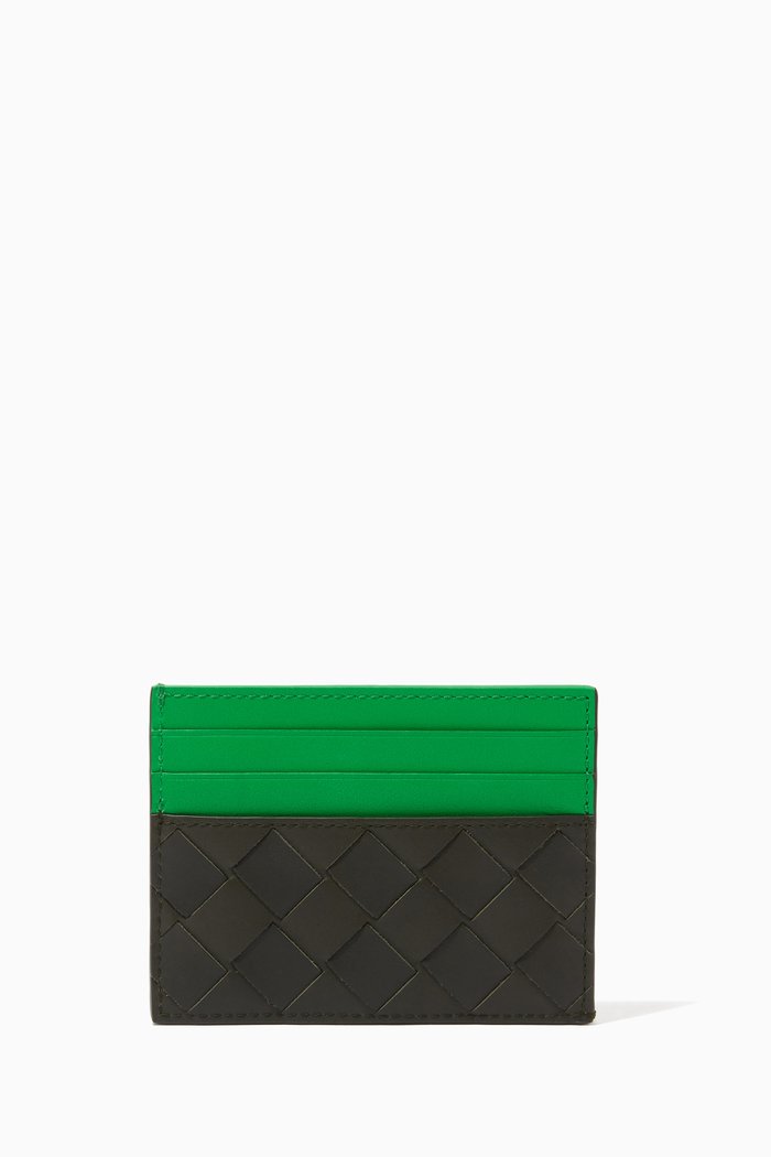 

Card Case in Intrecciato Calfskin, Brown