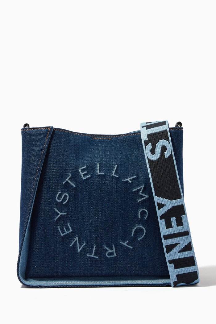 

Stella Logo Shoulder Bag in Eco Denim, Blue