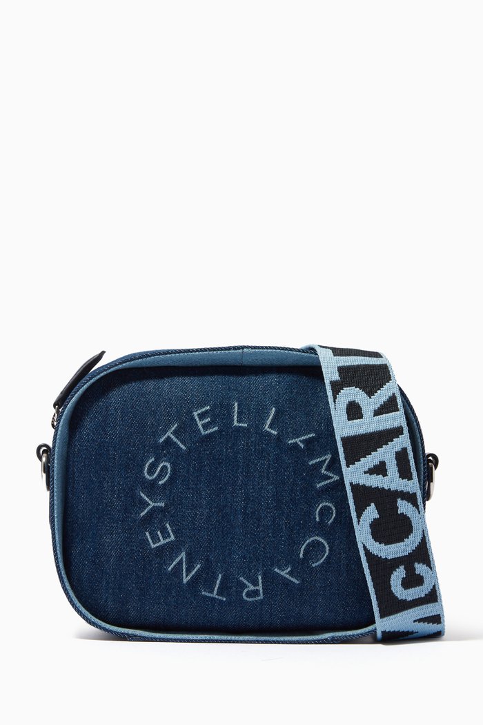 

Stella Logo Camera Bag in Eco Denim, Blue