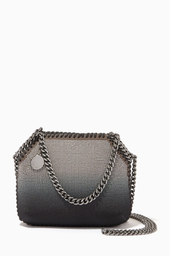 

Falabella Mini Shoulder Bag in Suede Leather, Grey