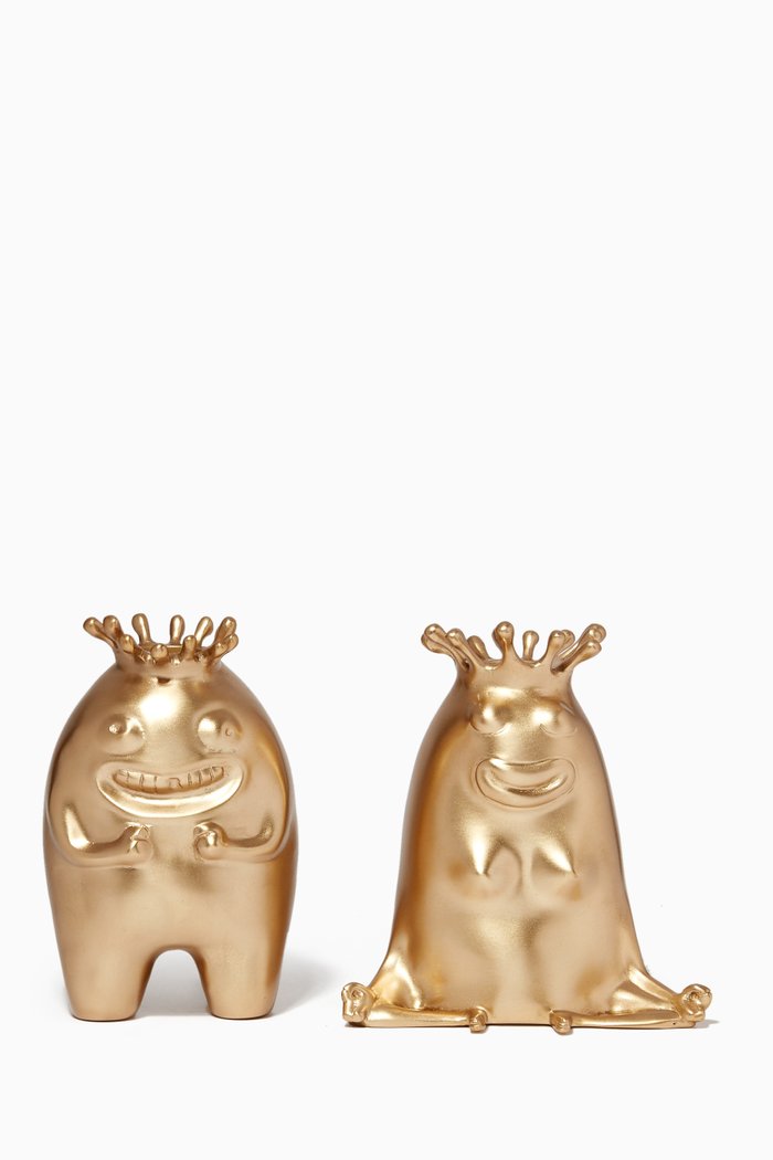 

Haas King & Queen Candlestick Set in Brass, Gold