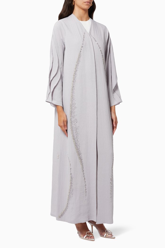 

Crystal Embellished Abaya, Purple