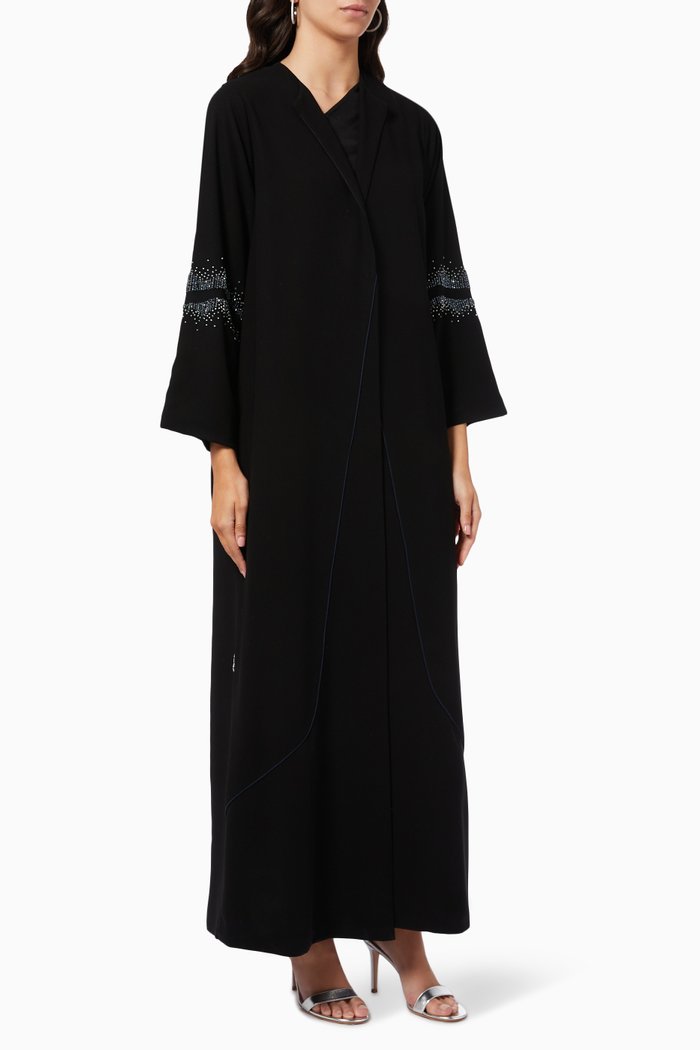 

Crystal Embellished Abaya, Black