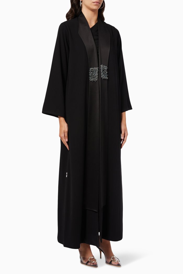 

Crystal Embellished Abaya, Black