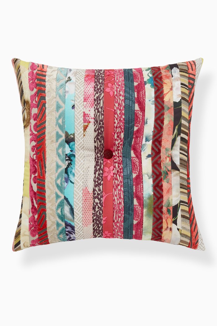 

Stripe Patchwork Cushion, 48 x 48, Multicolour