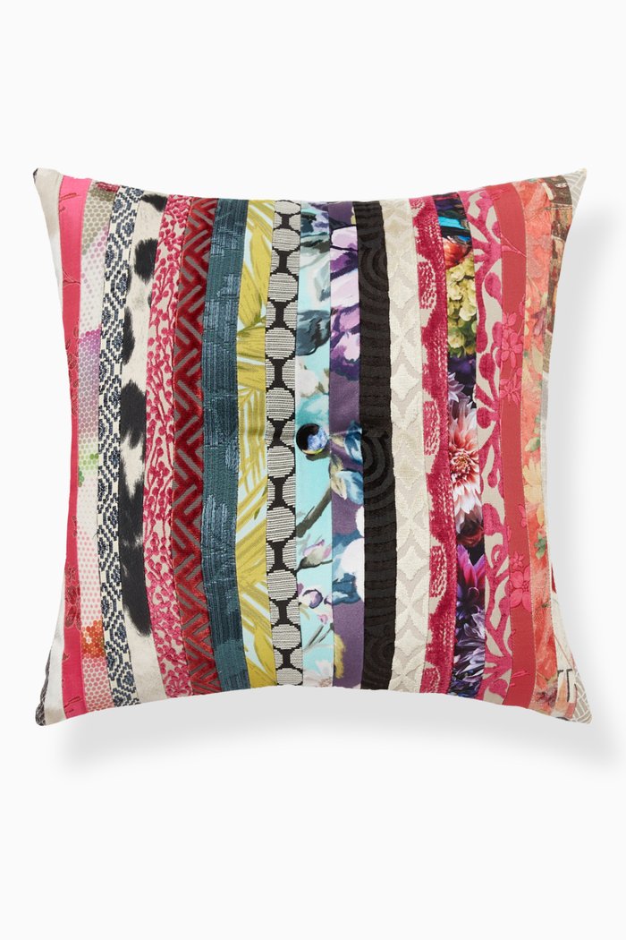 

Stripe Patchwork Cushion, 48 x 48, Multicolour
