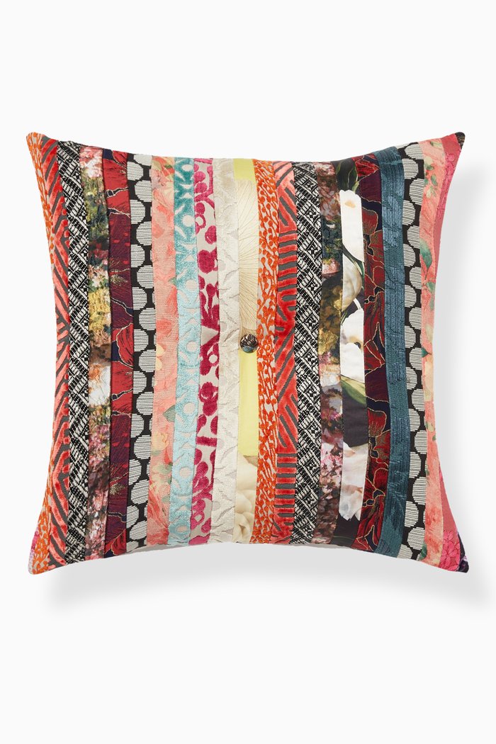 

Stripe Patchwork Cushion, 48 x 48, Multicolour