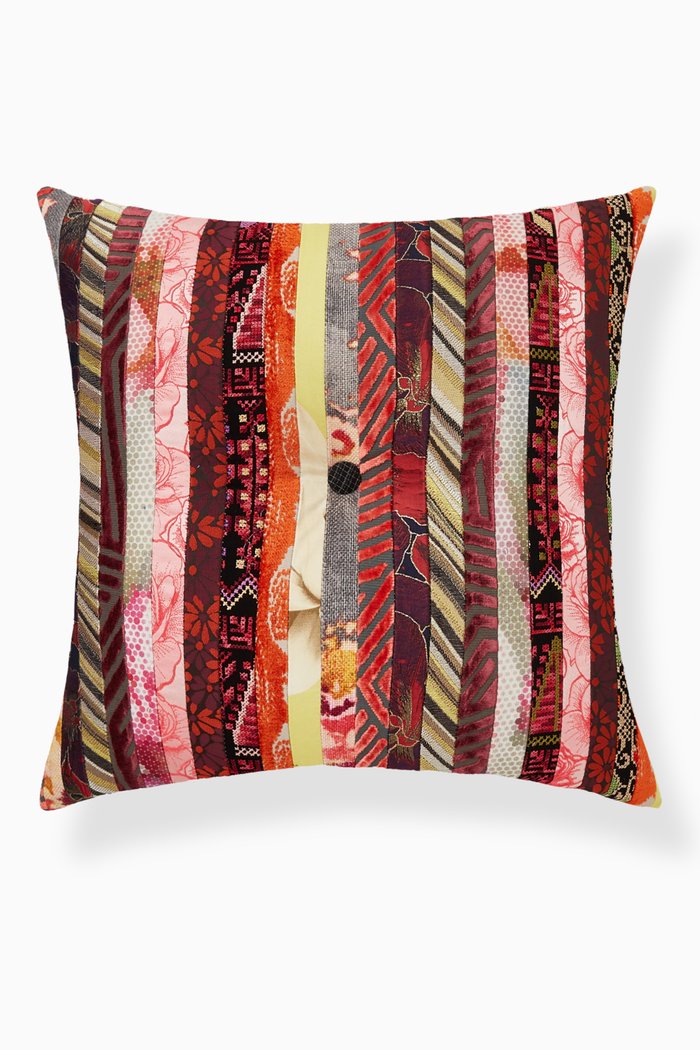 

Stripe Patchwork Cushion, 48 x 48, Multicolour