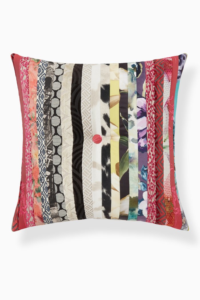 

Stripe Patchwork Cushion, 48 x 48, Multicolour