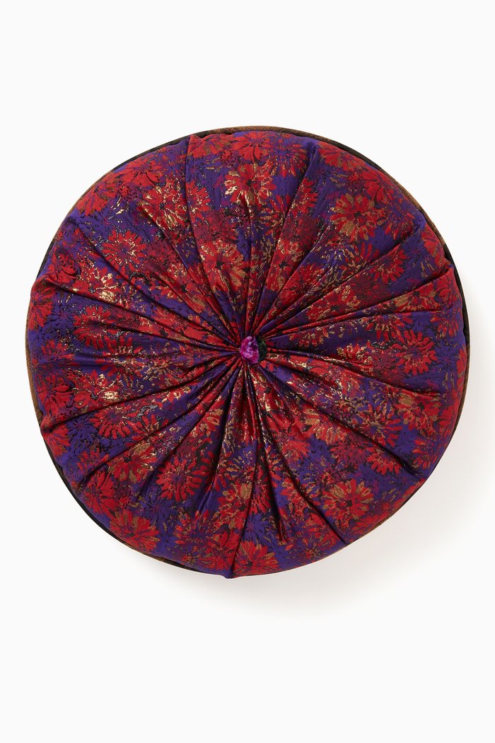 Round Tufted Cushion, Multicolour