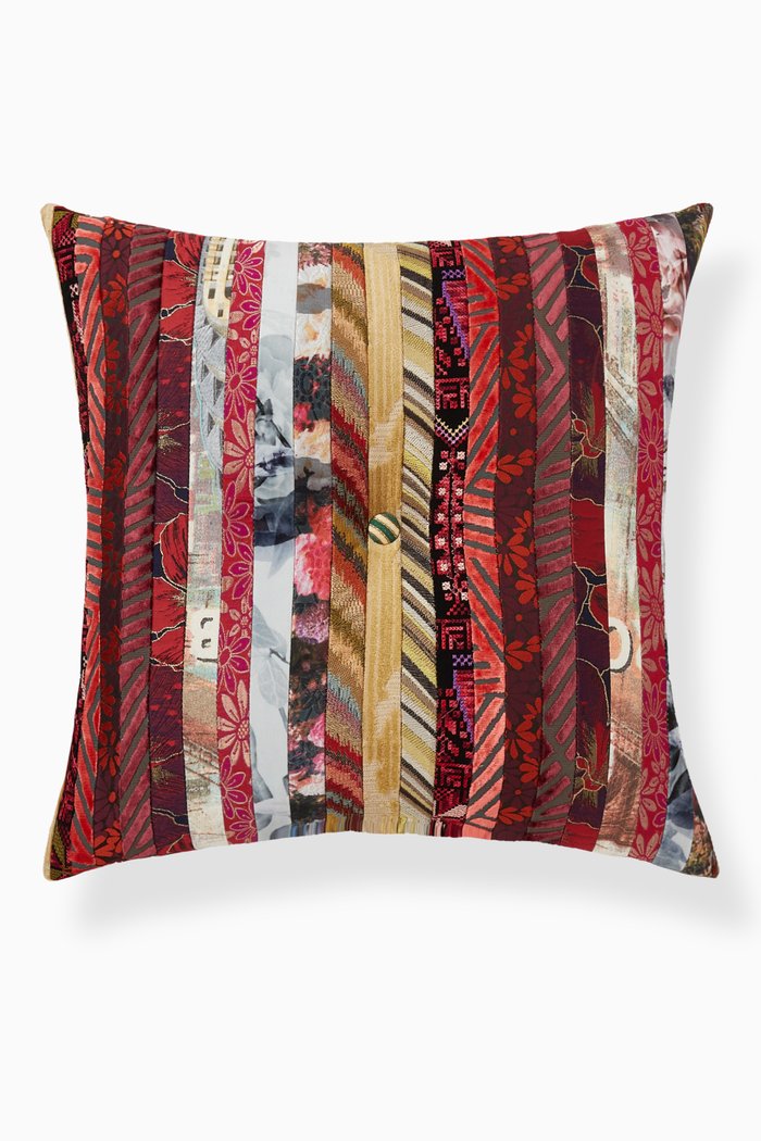 

Stripe Patchwork Cushion, 48 x 48, Multicolour