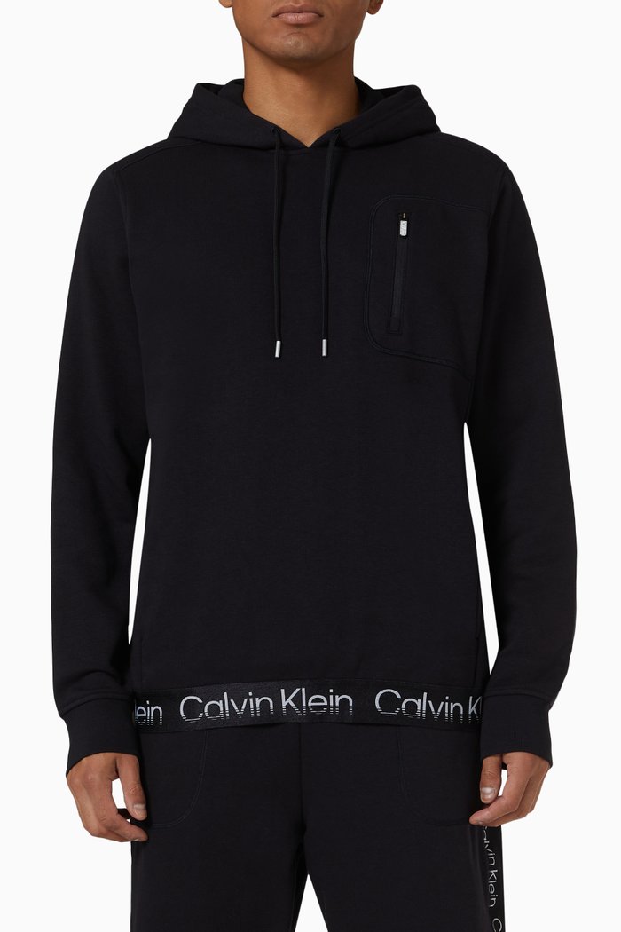 

Hooded Sweatshirt in Cotton Blend, Black