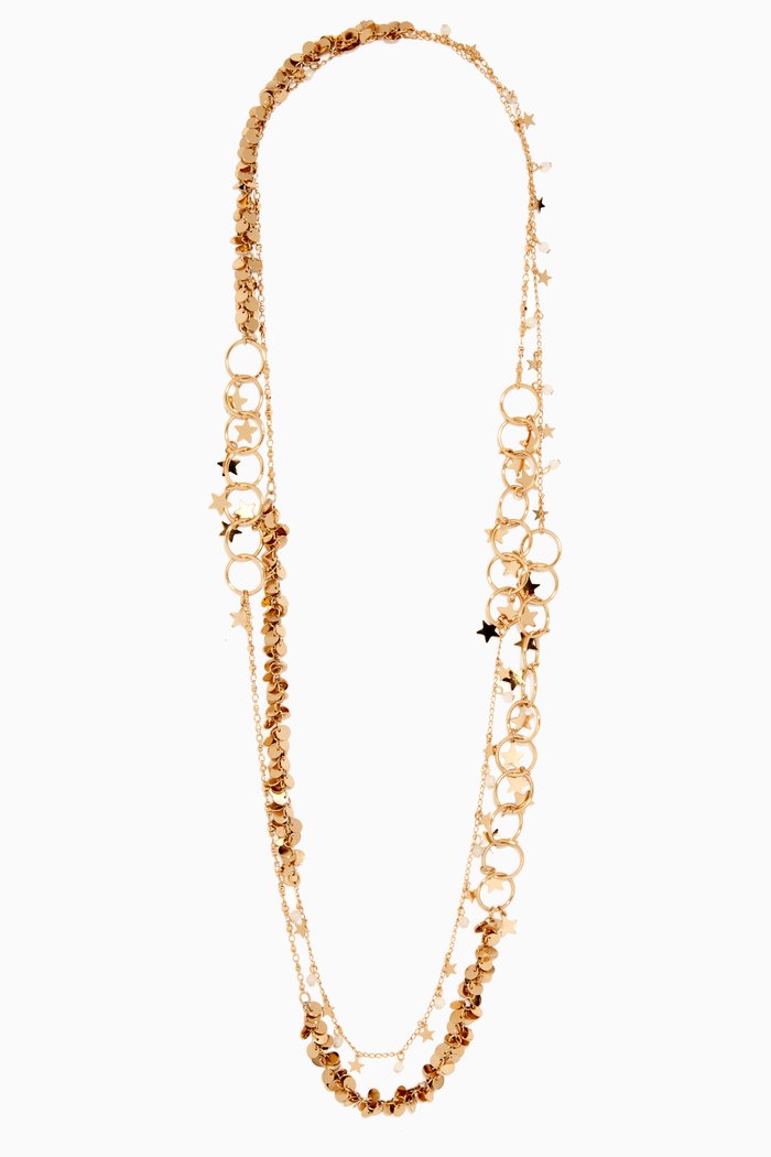 

Embellished Star Layered Necklace, White